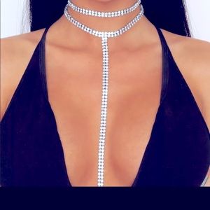 Rhinestone Double Choker Necklaces